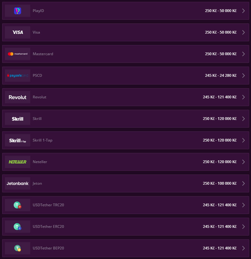 Malina Casino Payments