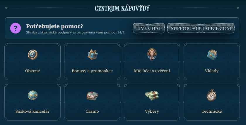 BetAlice Casino Customer Service