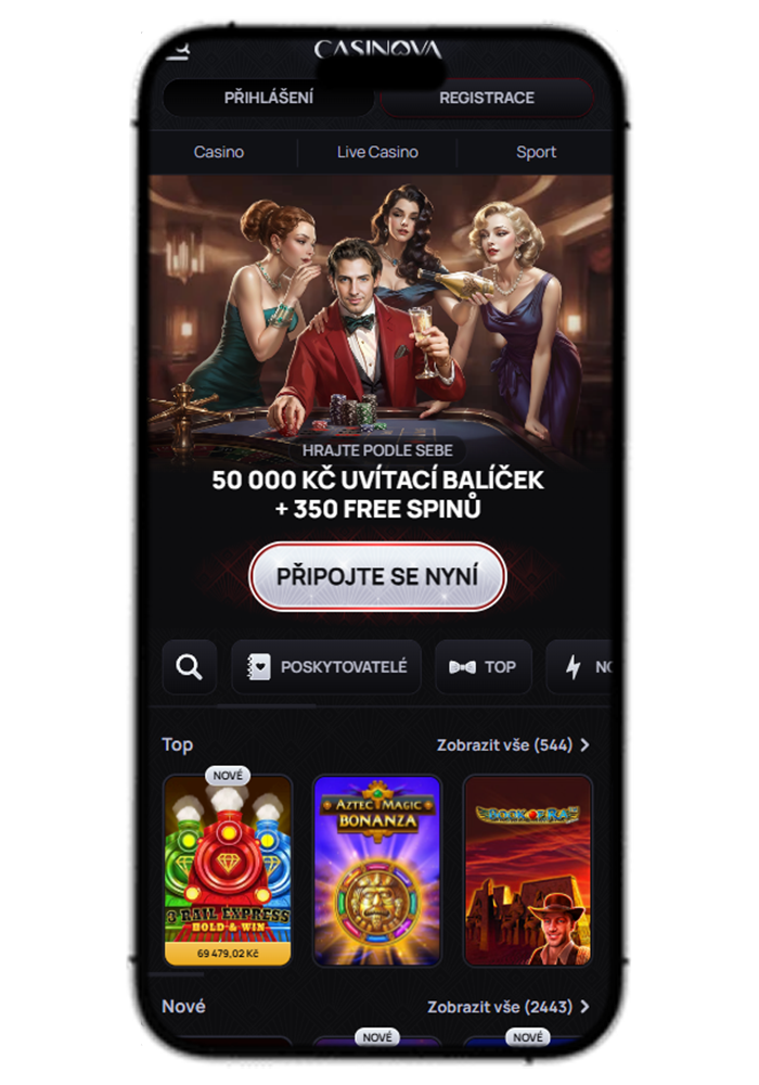 Casinova Casino Mobile View