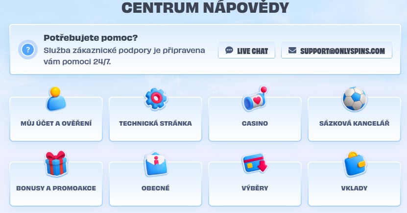 OnlySpins Casino Help Centre