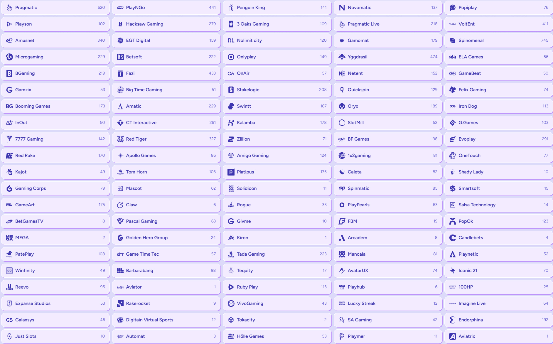 Spinbara Casino Providers