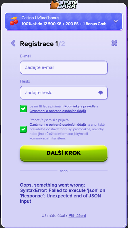 Spinbara Casino Register