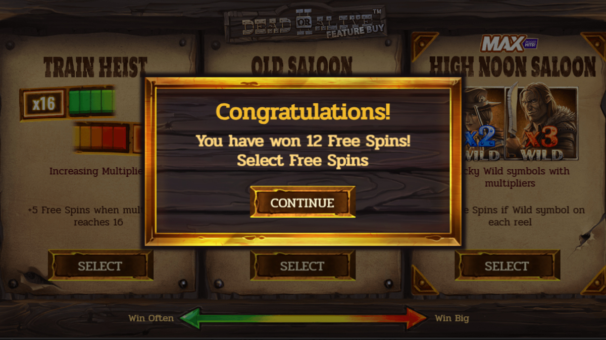 Dead or Alive 2 Free-Spins