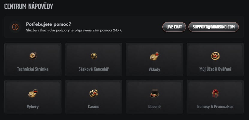 Gransino Casino Help Centre