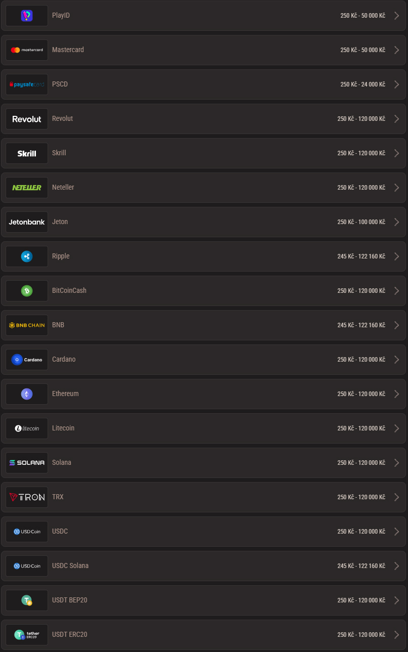 Neon54 Casino Payments