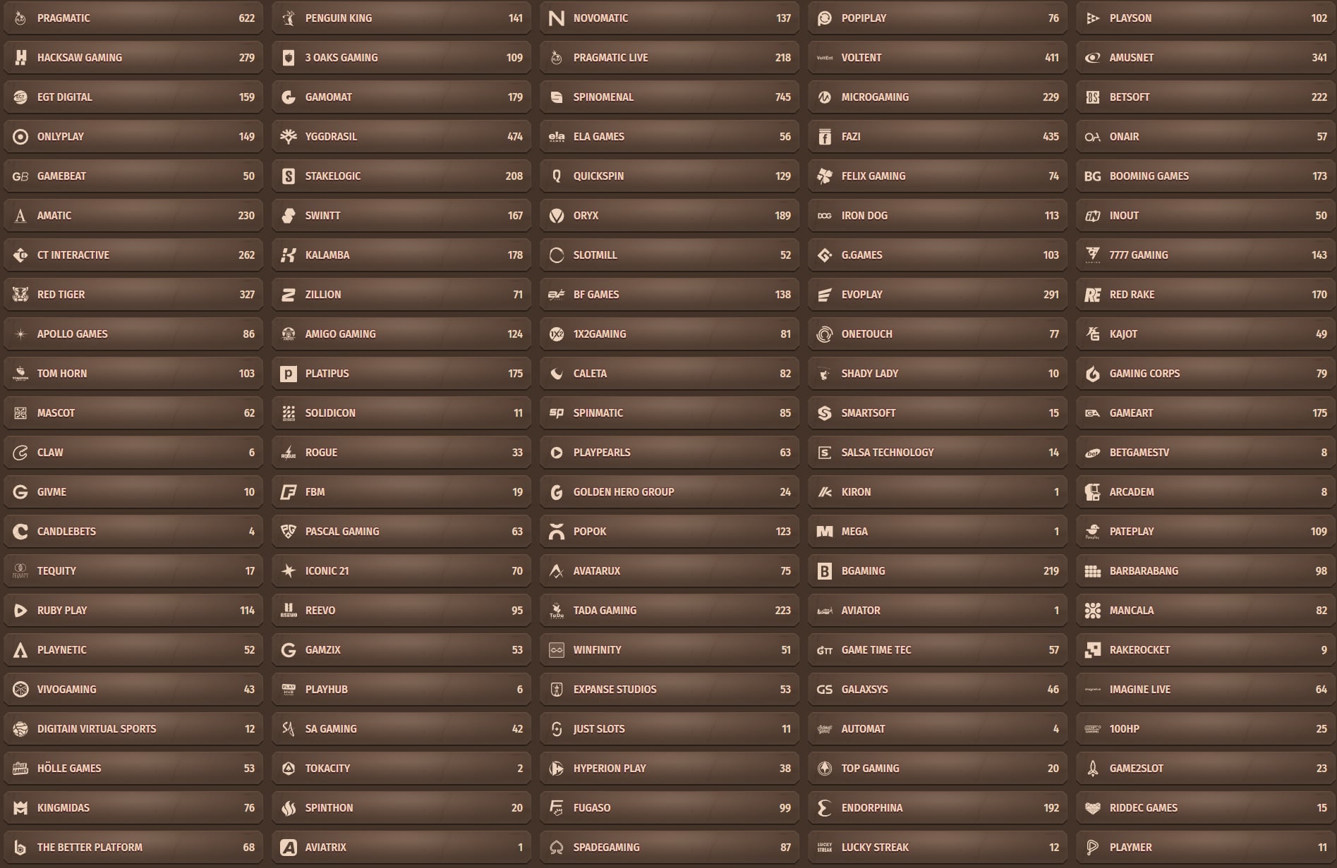 StoneVegas Casino Providers