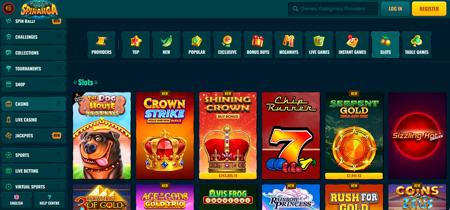 Spinanga Casino Sekce Výherních Automatů