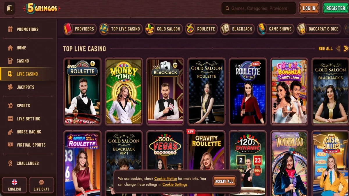 5 Gringos Casino Živé Casino