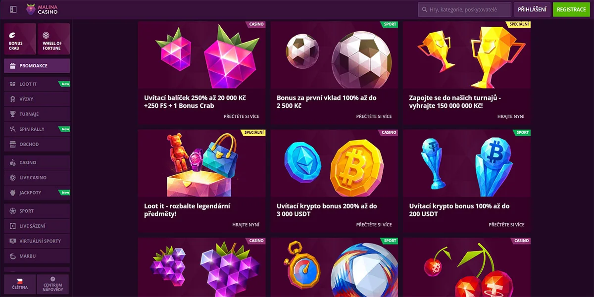 Malina Casino Bonuses and Promotions