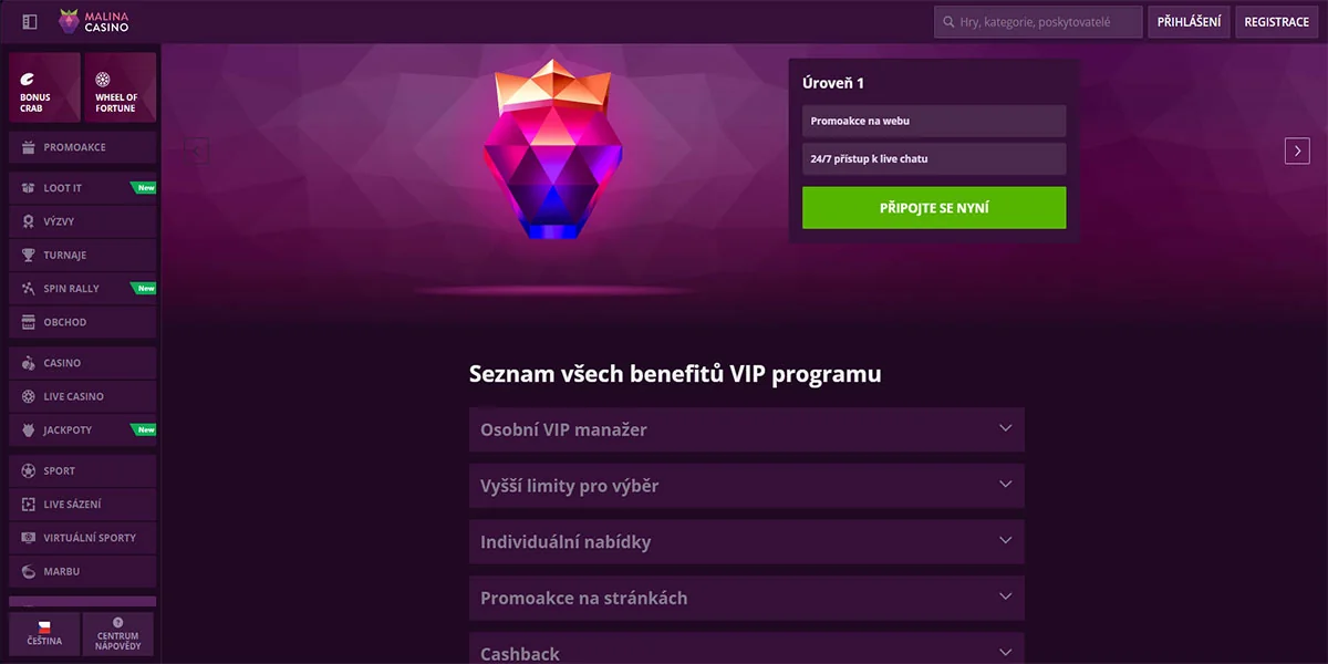 Malina Casino VIP Program