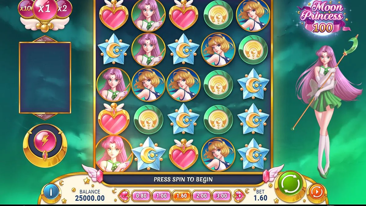 Moon Princess 100 základní obrazovka 1