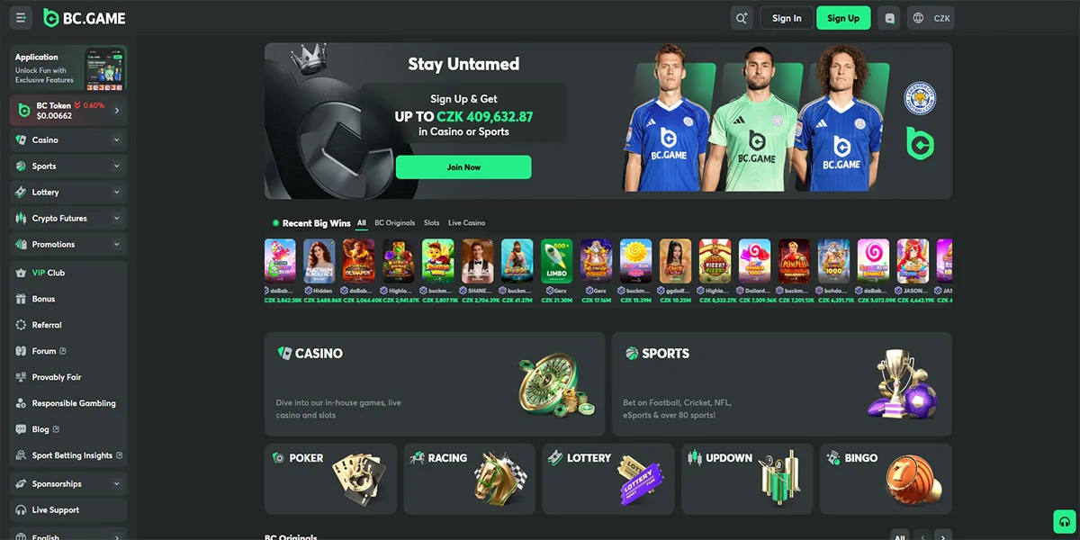 BC.Game Casino Home Page