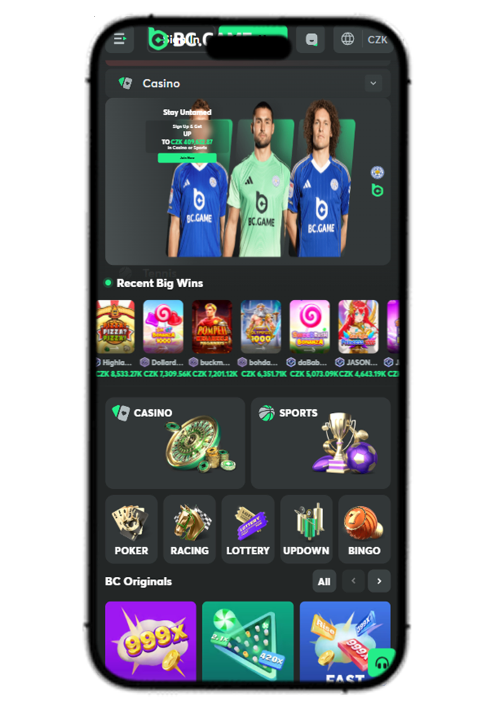 BC.Game Casino Mobile View