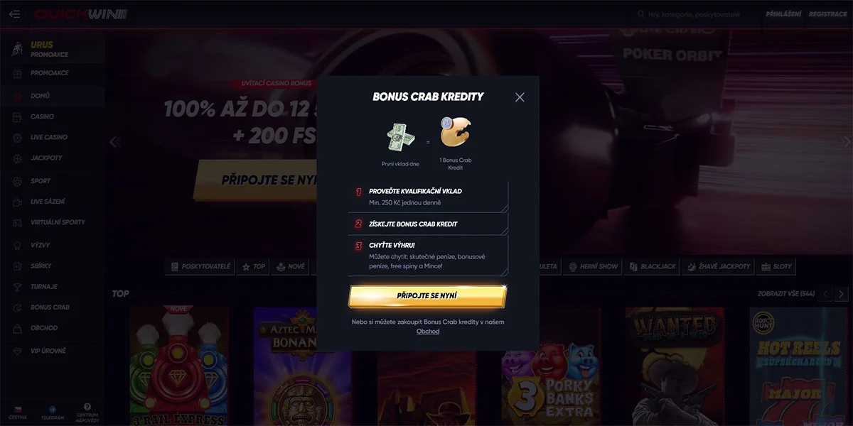 QuickWin Casino Bonus Crab