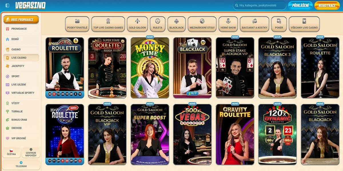 Vegasino Casino Live Casino Games
