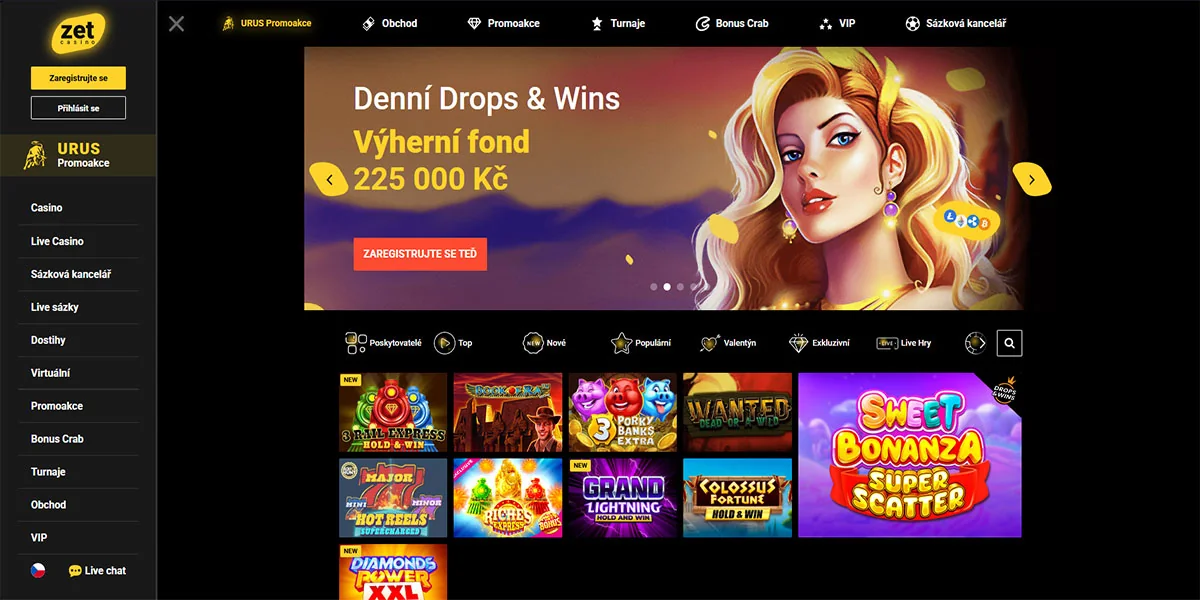 Zet Casino Home Page