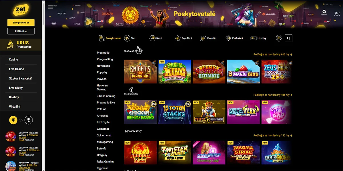 Zet Casino Providers