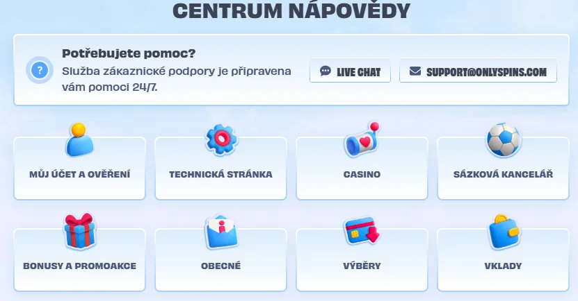OnlySpins Casino Help Centre