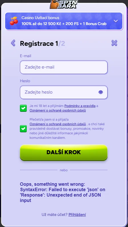 Spinbara Casino Register