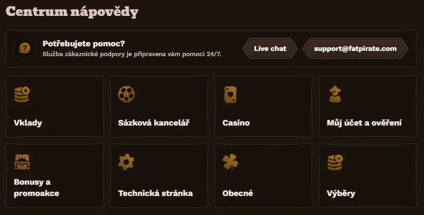 FatPirate Casino Help Centre