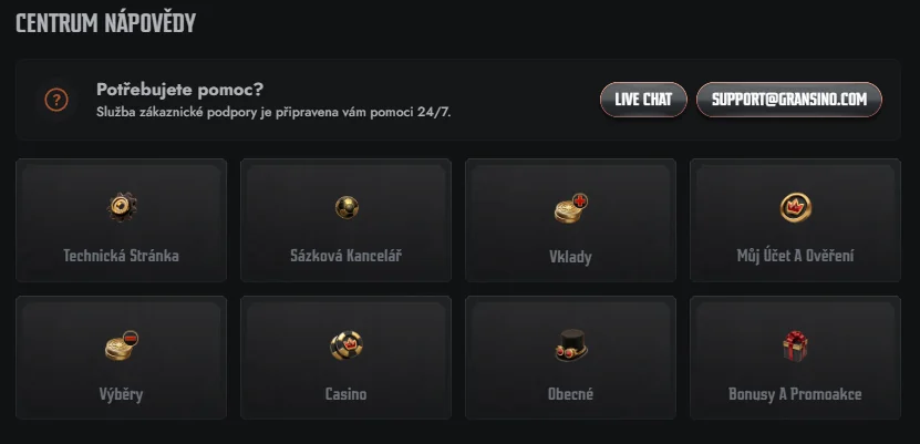 Gransino Casino Help Centre