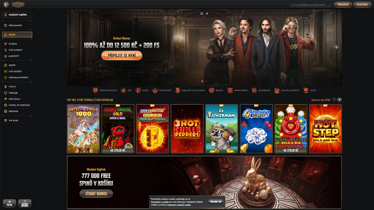 Gransino Casino Homescreen