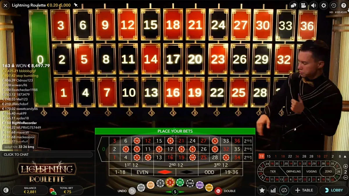 Lightning Roulette Game