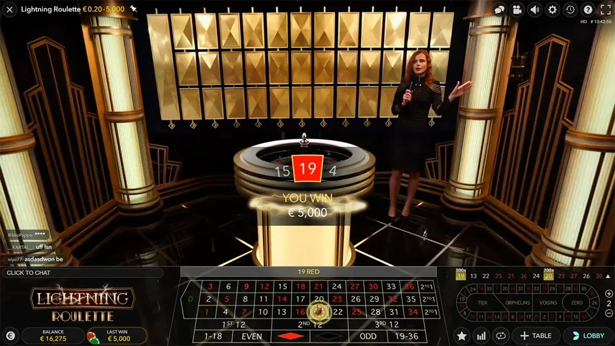 Lightning Roulette Win