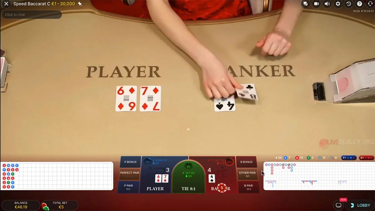 Live-Baccarat- base play 2