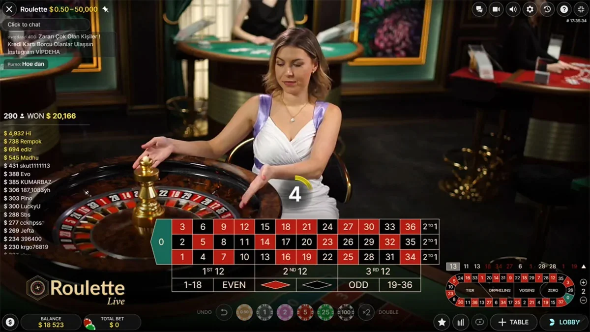 Live Roulette Bets