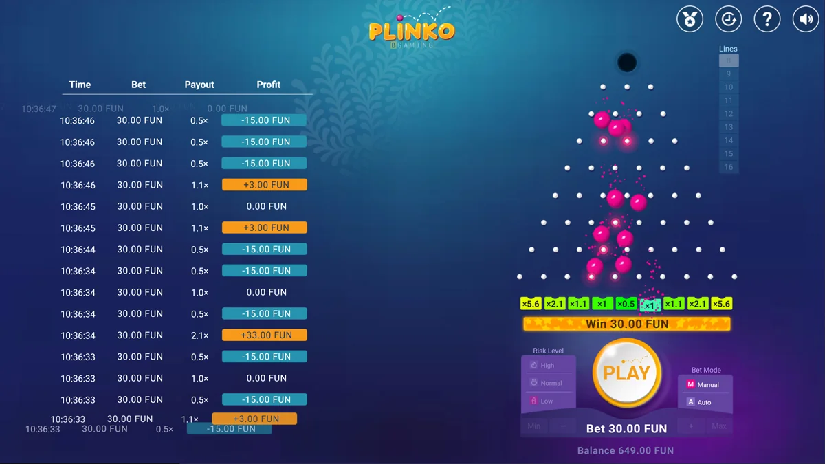 Plinko win