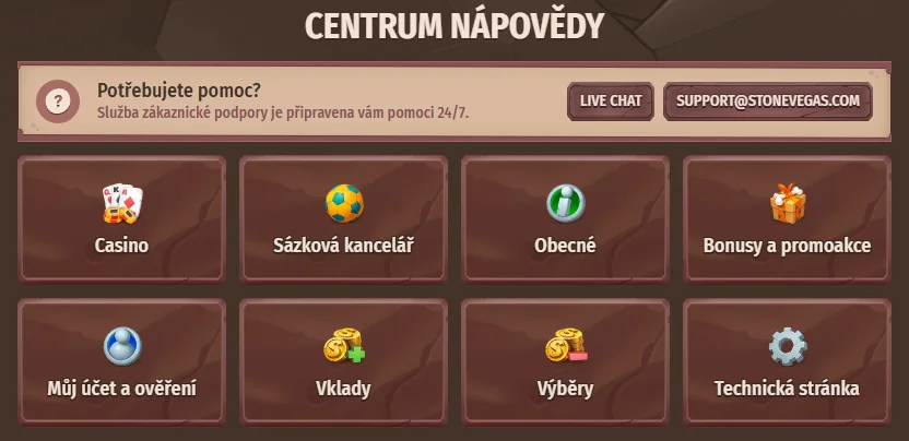 StoneVegas Casino Help Centre
