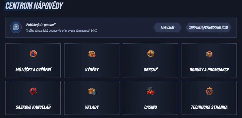 VegasHero Casino Help
