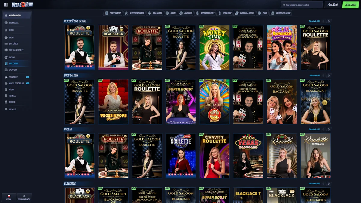 VegasHero Casino Live Casino