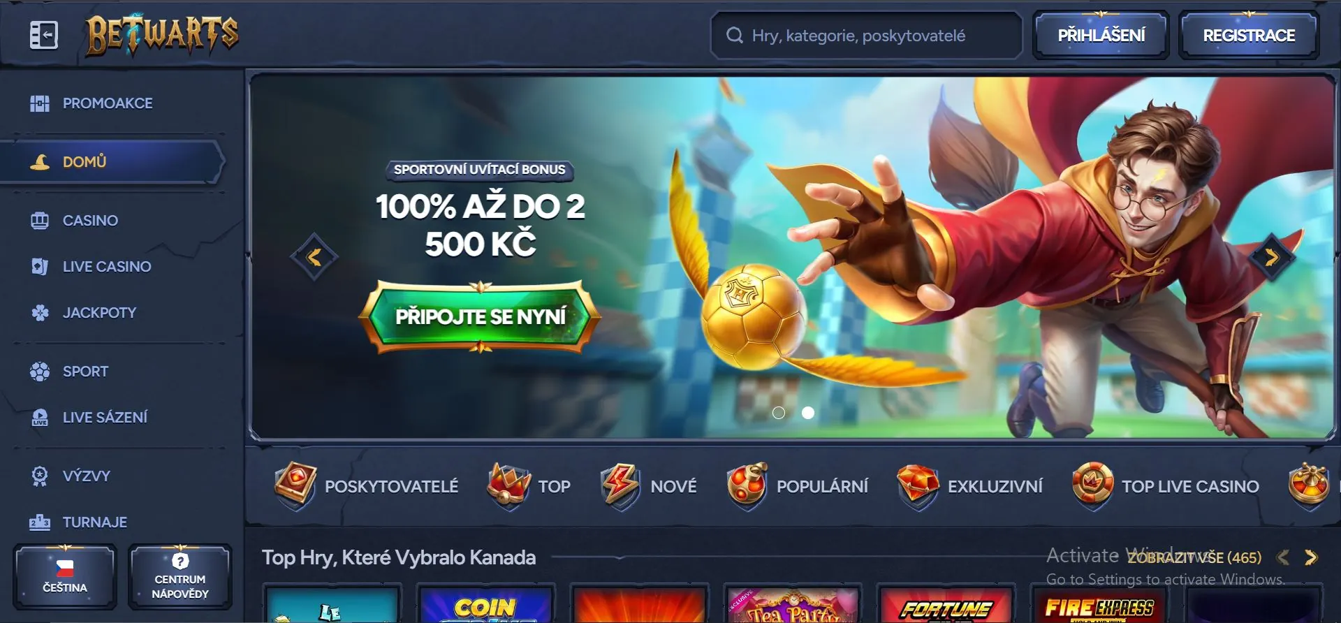 betwarts casino home page