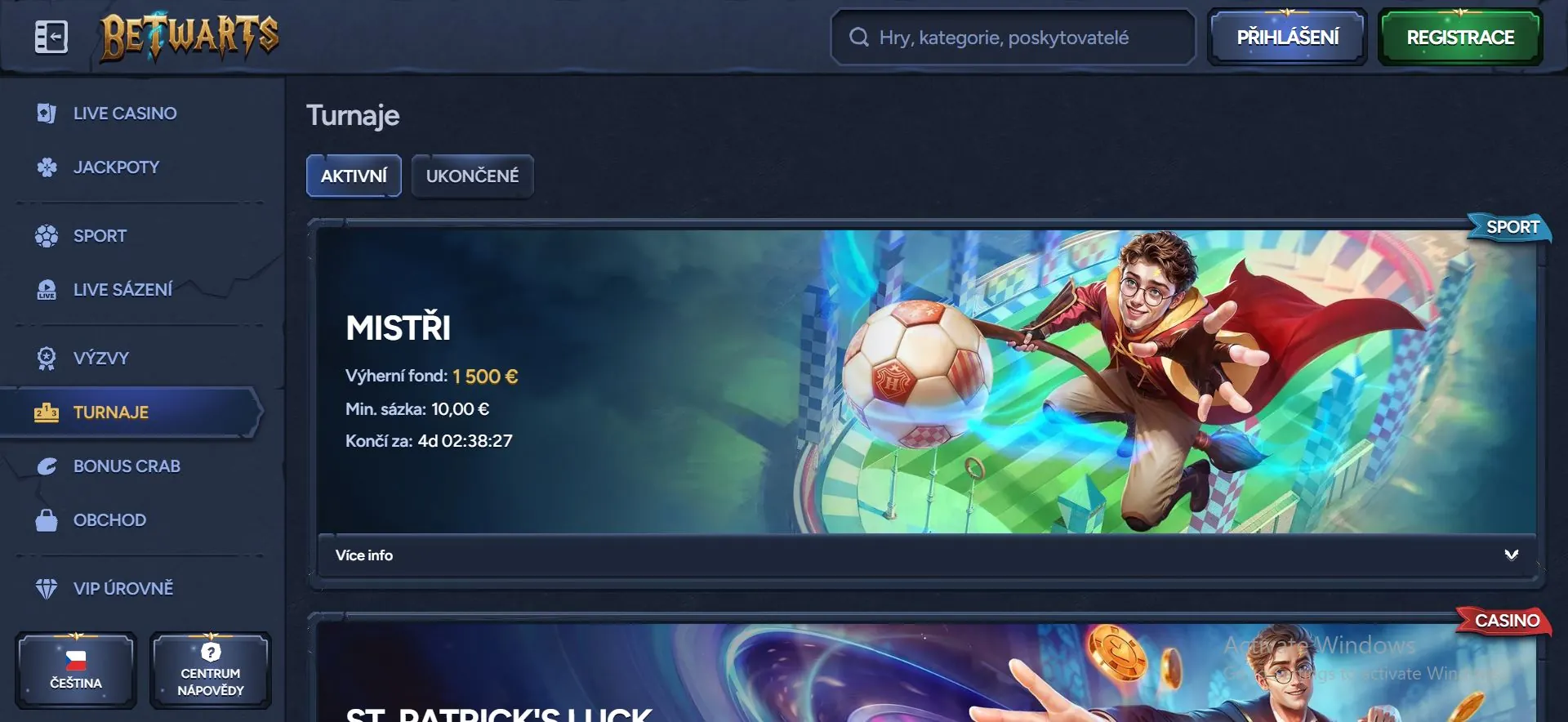 betwarts casino tournaments