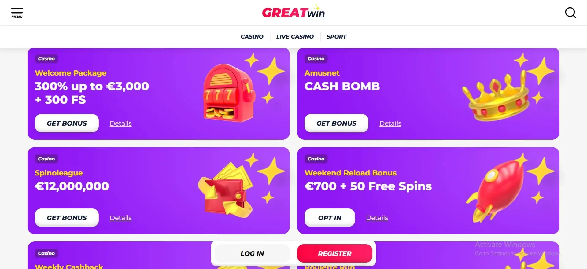 greatwin casino promotions