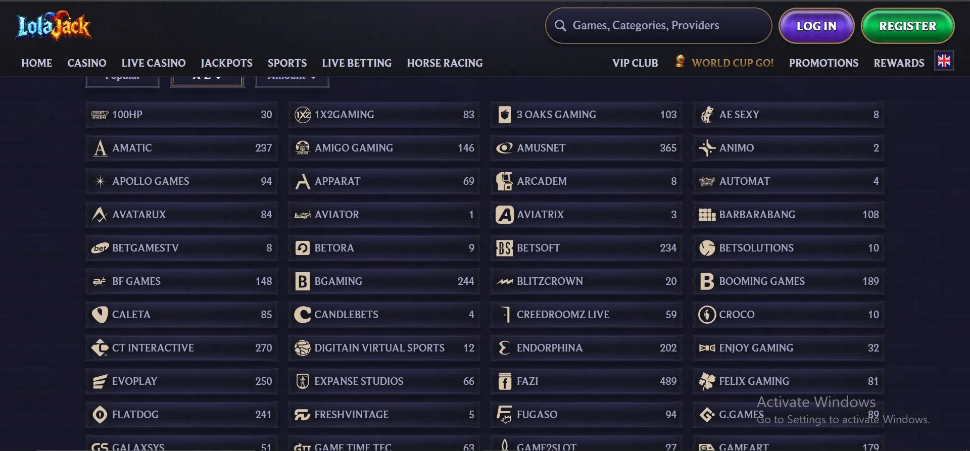 lolajack-casino-providers-list