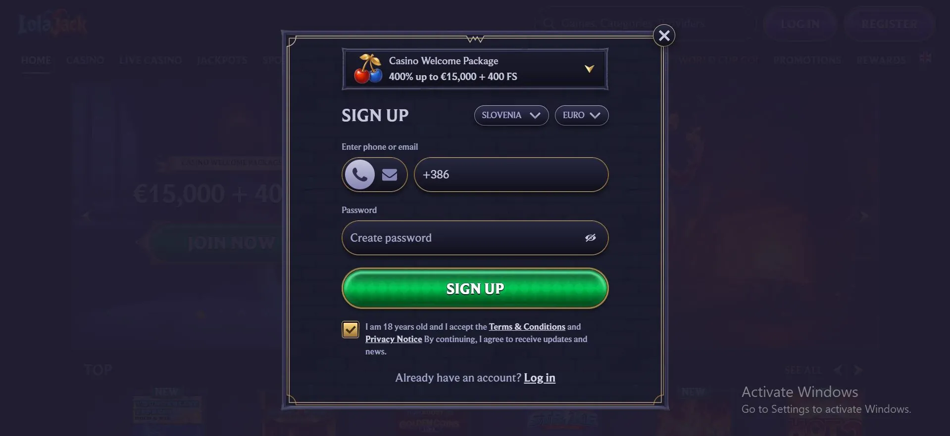 lolajack-casino-registration