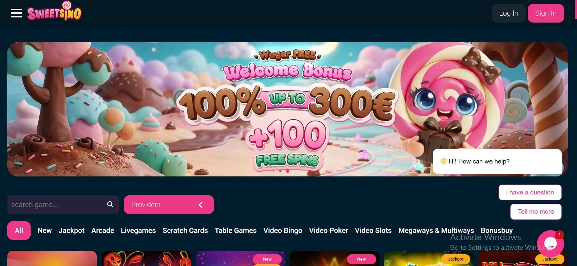 sweetsino-casino-home-page